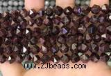 CNG8770 15.5 inches 8mm faceted nuggets garnet gemstone beads