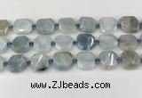 CNG8805 15.5 inches 16mm - 20mm faceted freeform aquamarine beads