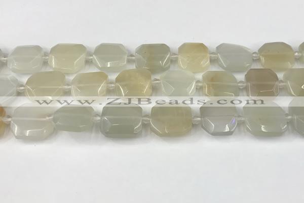 CNG8807 15.5 inches 16mm - 20mm faceted freeform moonstone beads