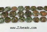 CNG8822 15.5 inches 16mm - 20mm faceted freeform rhyolite beads