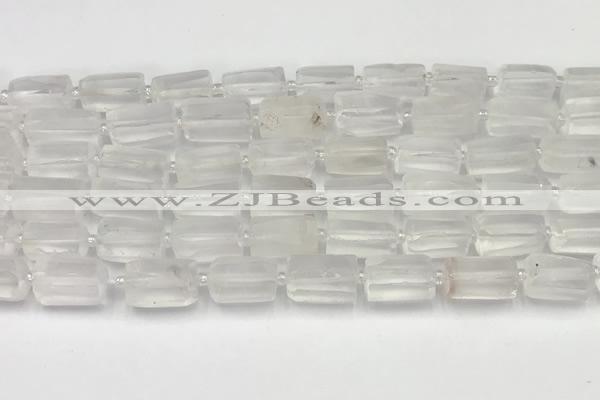 CNG8845 15.5 inches 8*12mm - 10*16mm nuggets matte white crystal beads