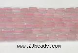 CNG8846 15.5 inches 8*12mm - 10*16mm nuggets matte rose quartz beads