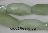 CNG885 15.5 inches 14*32mm faceted rice New jade nugget beads