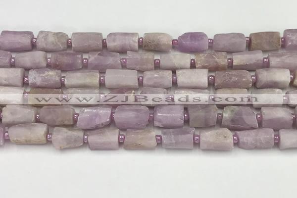 CNG8858 15.5 inches 8*12mm - 10*16mm nuggets matte kunzite beads