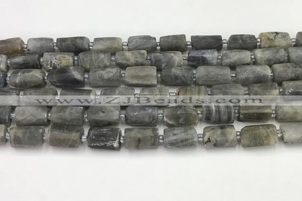 CNG8862 15.5 inches 8*12mm - 10*16mm nuggets matte labradorite beads