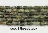 CNG8863 15.5 inches 8*12mm - 10*16mm nuggets matte green garnet beads