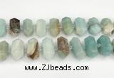 CNG8914 15.5 inches 10*25mm - 15*30mm faceted nuggets amazonite beads