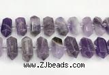 CNG8916 15.5 inches 10*25mm - 15*30mm faceted nuggets amethyst beads