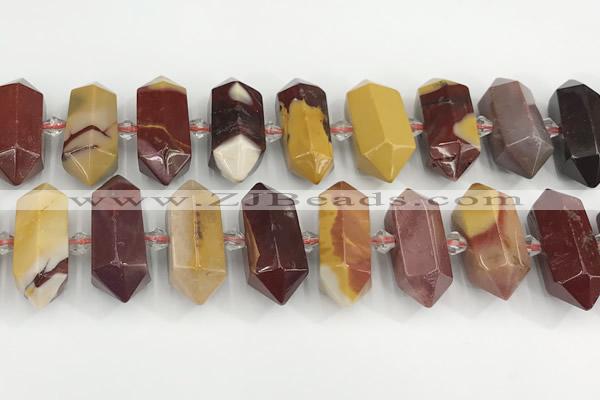 CNG8917 15.5 inches 10*25mm - 15*30mm faceted nuggets mookaite beads