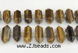 CNG8918 10*25mm - 15*30mm faceted nuggets yellow tiger eye beads