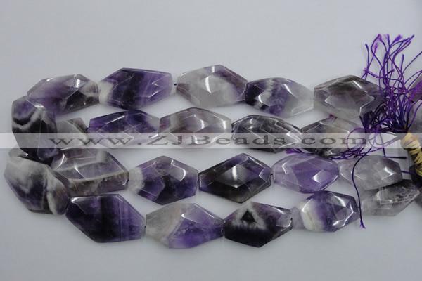 CNG893 15.5 inches 22*30mm faceted freeform dogtooth amethyst beads