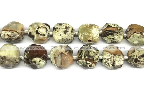 CNG8933 16*17mm - 18*19mm faceted freeform ocean agate beads