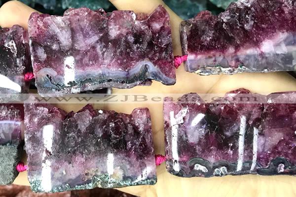 CNG8971 15 inches 30*45mm - 35*55mm freeform druzy amethyst beads