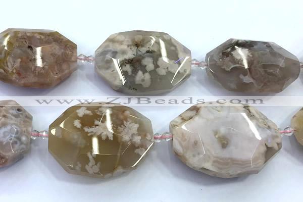 CNG8981 15 inches 30*35mm - 40*50mm faceted nuggets sakura agate beads