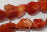 CNG900 15.5 inches 12*18mm – 18*24mm faceted nuggets red agate beads