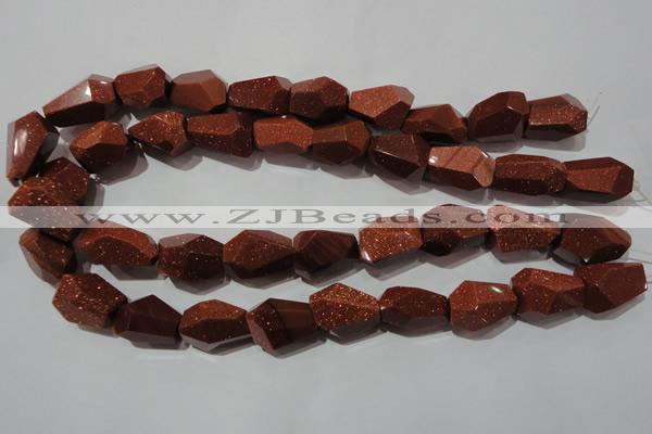 CNG906 15.5 inches 13*18mm – 15*22mm faceted nuggets goldstone beads