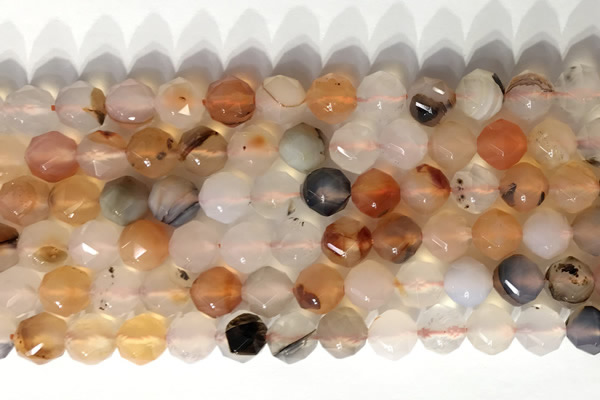 CNG9078 15.5 inches 8mm faceted nuggets agate gemstone beads