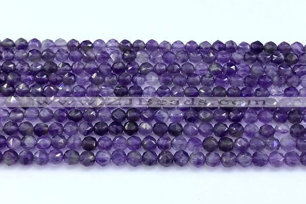CNG9108 15 inches 4mm faceted nuggets amethyst beads