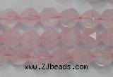 CNG920 15 inches 10mm faceted nuggets rose quartz beads