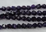 CNG927 15 inches 6mm faceted nuggets amethyst gemstone beads