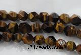 CNG935 15 inches 6mm faceted nuggets yellow tiger eye beads