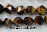 CNG938 15 inches 12mm faceted nuggets yellow tiger eye beads