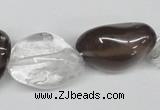CNG95 12*14mm - 20*35mm nuggets smoky quartz & crystal gemstone beads