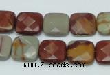 CNJ15 15.5 inches 15*15mm faceted square natural noreena jasper beads