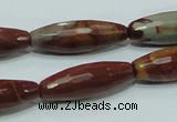 CNJ30 15.5 inches 10*30mm faceted rice natural noreena jasper beads