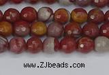 CNJ308 15.5 inches 4mm faceted round noreena jasper beads