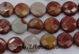 CNJ42 15.5 inches 12mm faceted coin noreena jasper beads