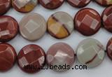 CNJ43 15.5 inches 14mm faceted coin noreena jasper beads