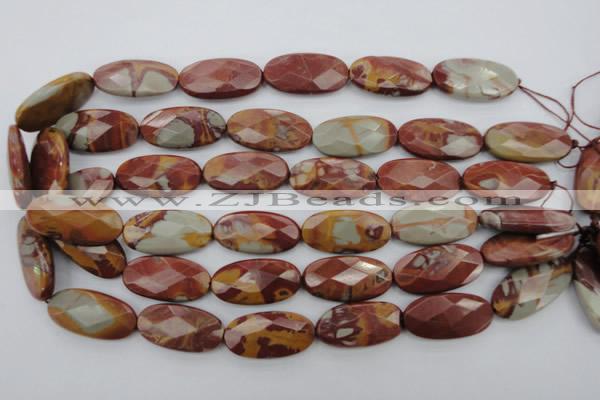 CNJ51 15.5 inches 15*30mm faceted oval noreena jasper beads