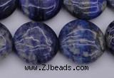 CNL1109 15.5 inches 18mm flat round lapis lazuli gemstone beads