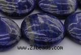 CNL1111 15.5 inches 25mm flat round lapis lazuli gemstone beads