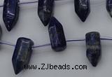 CNL1151 15.5 inches 7*17mm faceted cone lapis lazuli gemstone beads