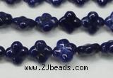 CNL1305 15.5 inches 10mm carved flower natural lapis lazuli beads