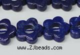 CNL1310 15.5 inches 16mm carved flower natural lapis lazuli beads
