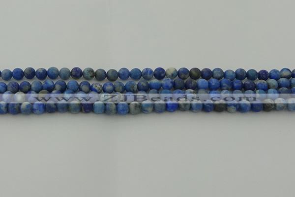CNL1651 15.5 inches 6mm round matte lapis lazuli beads wholesale