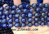 CNL1686 15.5 inches 4mm round & 9*9mm drum lapis lazuli beads