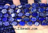 CNL1687 4mm round & 8*10mm - 9*13mm faceted nuggets lapis lazuli beads