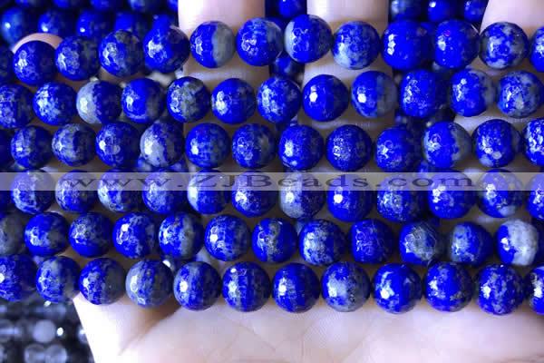 CNL1709 15.5 inches 8mm faceted round lapis lazuli beads