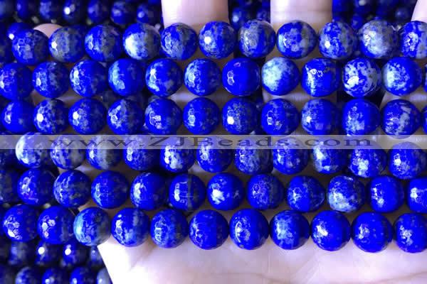 CNL1710 15.5 inches 9mm faceted round lapis lazuli beads