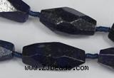 CNL442 15.5 inches 13*30mm faceted nuggets natural lapis lazuli beads