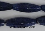 CNL448 15.5 inches 14*35mm faceted rice natural lapis lazuli beads