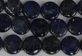 CNL452 15.5 inches 12mm flat round natural lapis lazuli beads