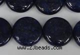 CNL456 15.5 inches 20mm flat round natural lapis lazuli beads