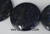 CNL459 15.5 inches 30mm flat round natural lapis lazuli beads