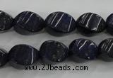 CNL920 15.5 inches 10*14mm twisted rice natural lapis lazuli beads