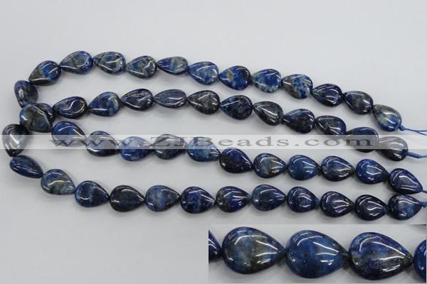 CNL955 15.5 inches 12*16mm flat teardrop natural lapis lazuli beads